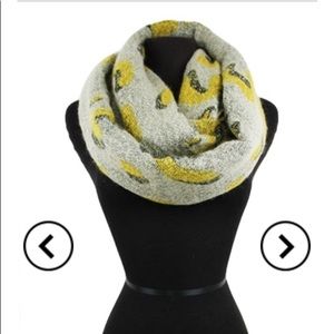 Grey and yellow leopard large infinity scarf